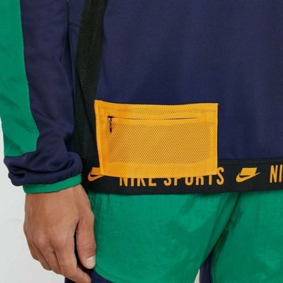 COPY - Nike Men's Crewneck Sweater - Navy, Teal, and Yellow - Picture 6 of 8